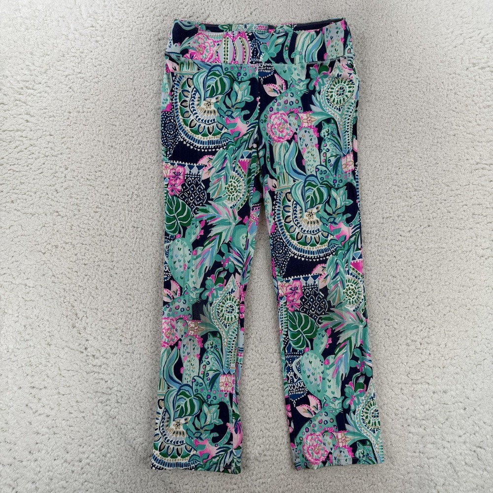 Lilly Pulitzer Pants Womens Medium Multicolor Floral Jersey Elastic Waist Lounge